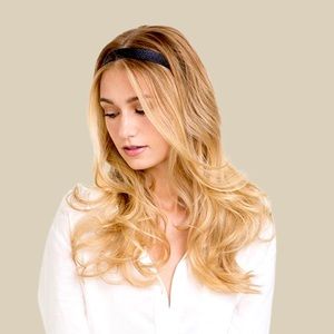 BLACK LEATHER PEBBLED HEADBAND NWT